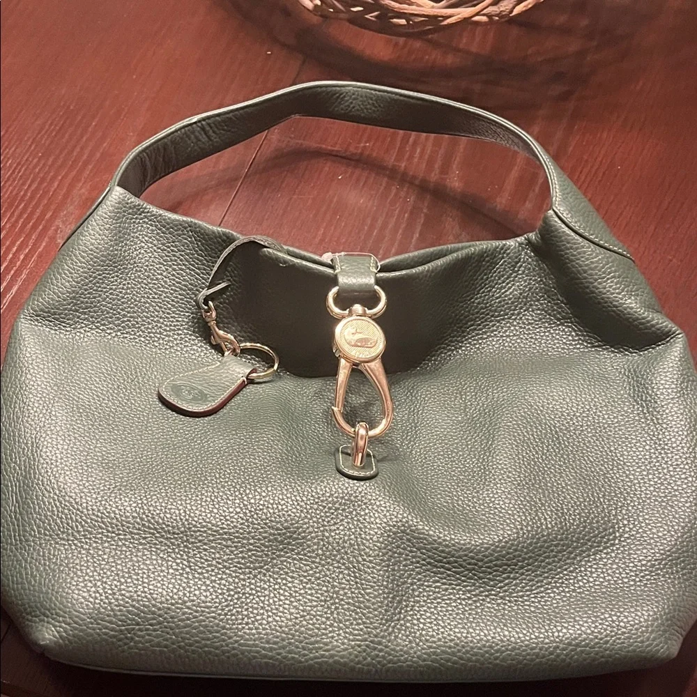 Dooney & Bourke Green Leather Hobo with Gold Hardware